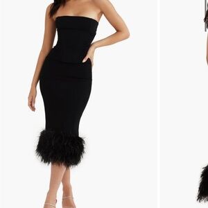 Black Strapless Bodycon Dress for Cocktail